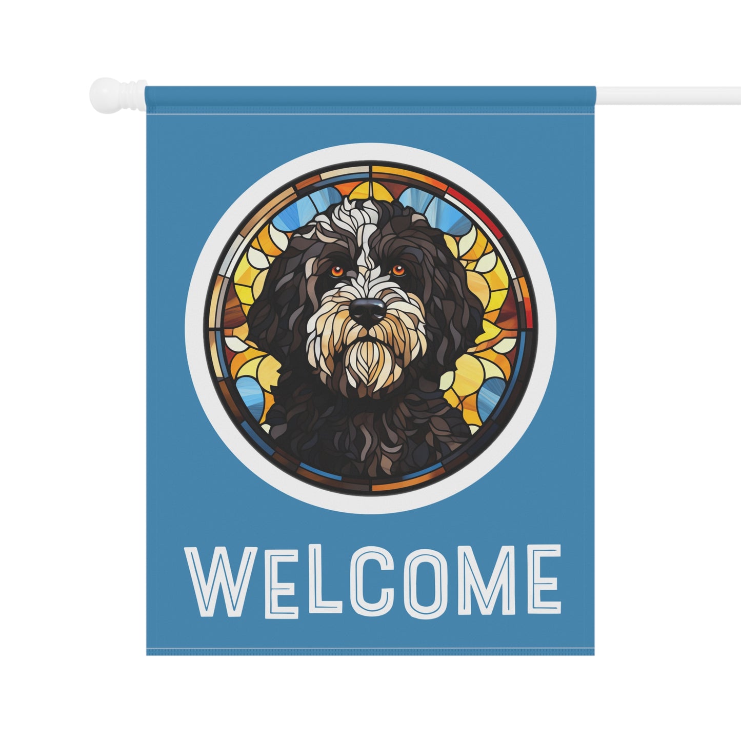 Portuguese Water Dog Welcome 2-Sided Garden & House Flag/Banner