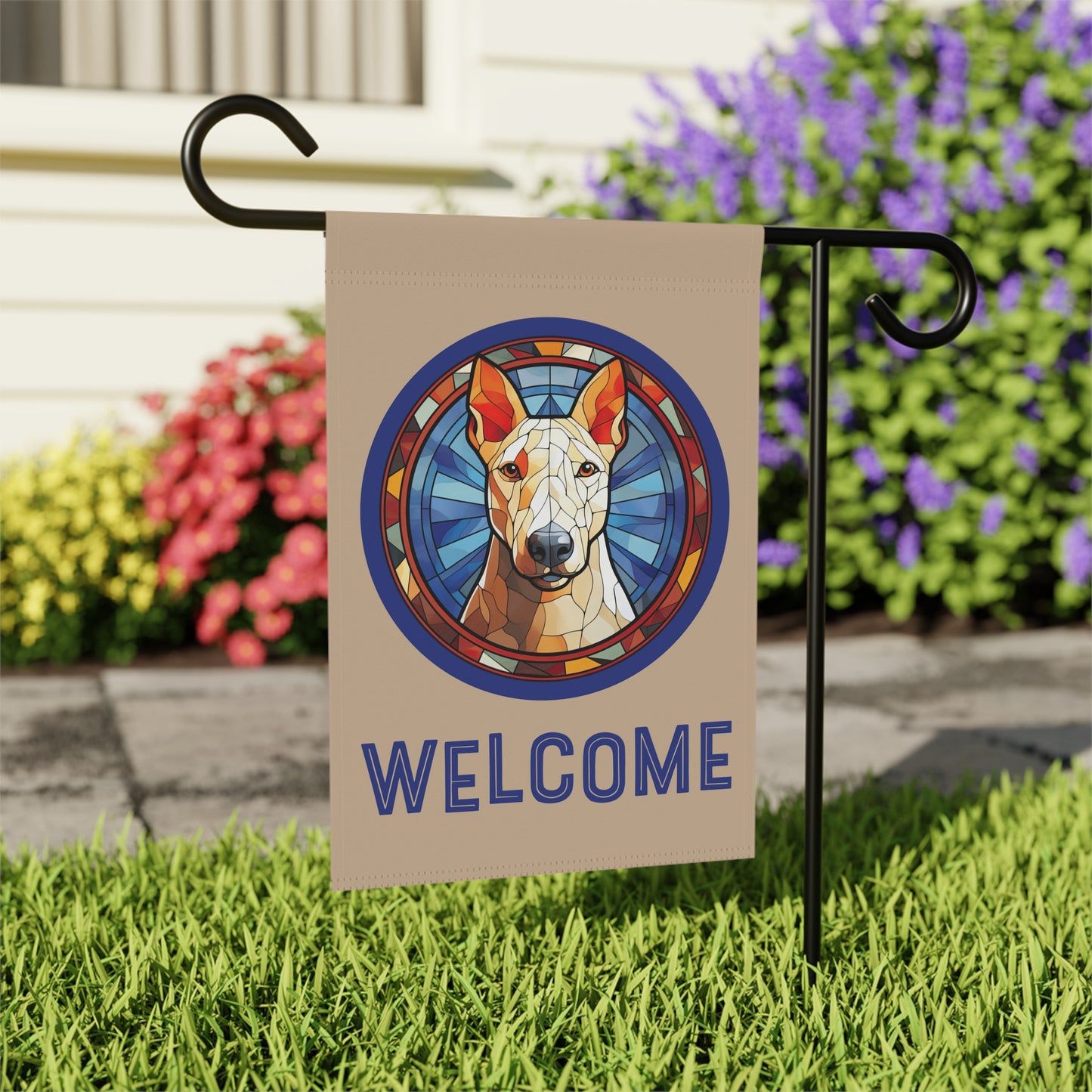 Bull Terrier Welcome 2-Sided Garden & House Flag/Banner