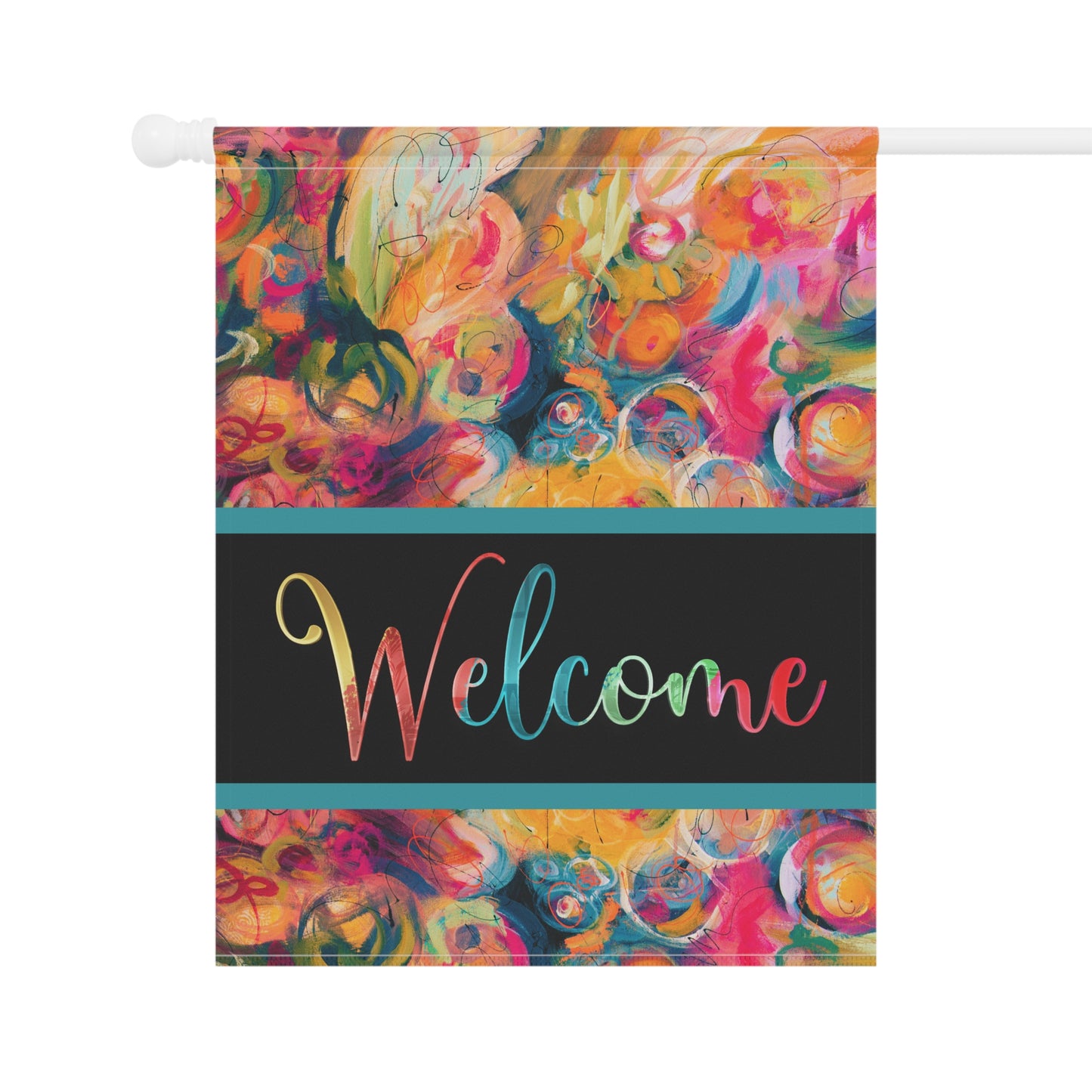 Penelope Abstract Art Welcome 2-Sided Garden & House Flag/Banner