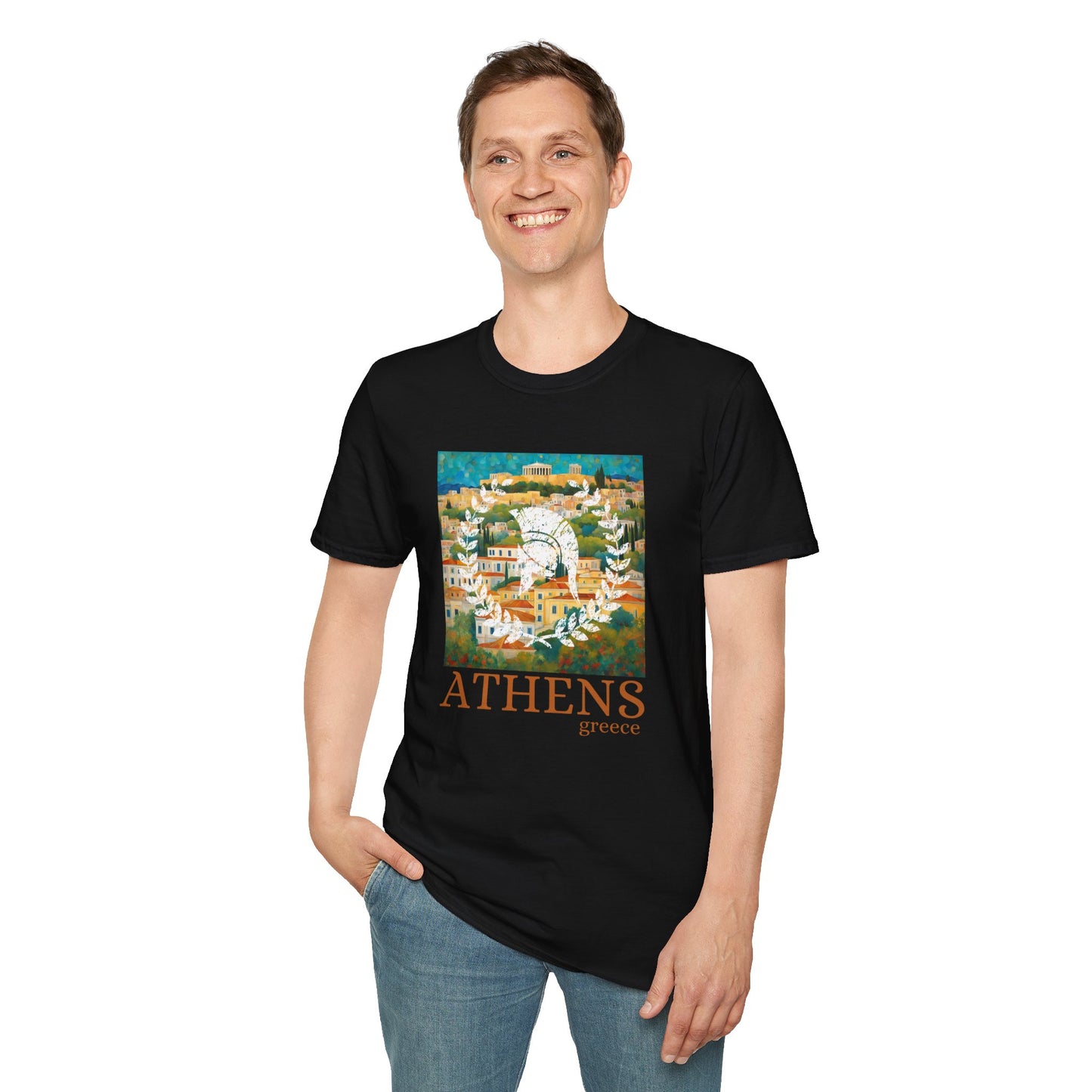 Athens Greece Travel Art Unisex Softstyle T-Shirt