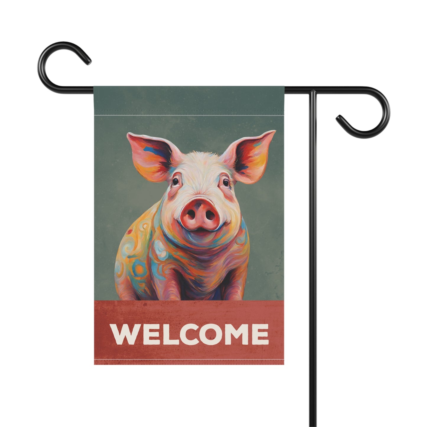 Pig Welcome 2-Sided Garden & House Flag/Banner