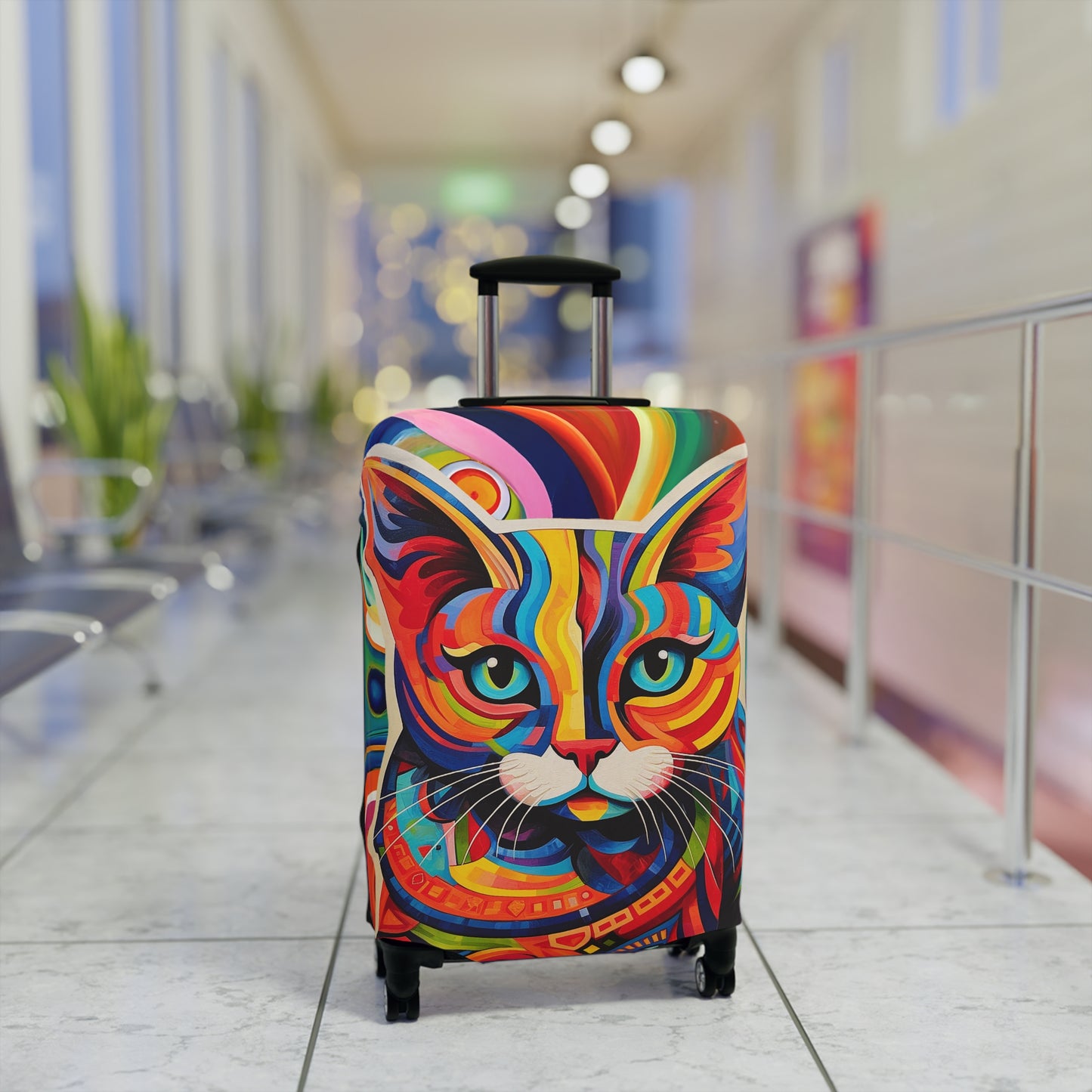 Saffron Abstract Cat Luggage Cover