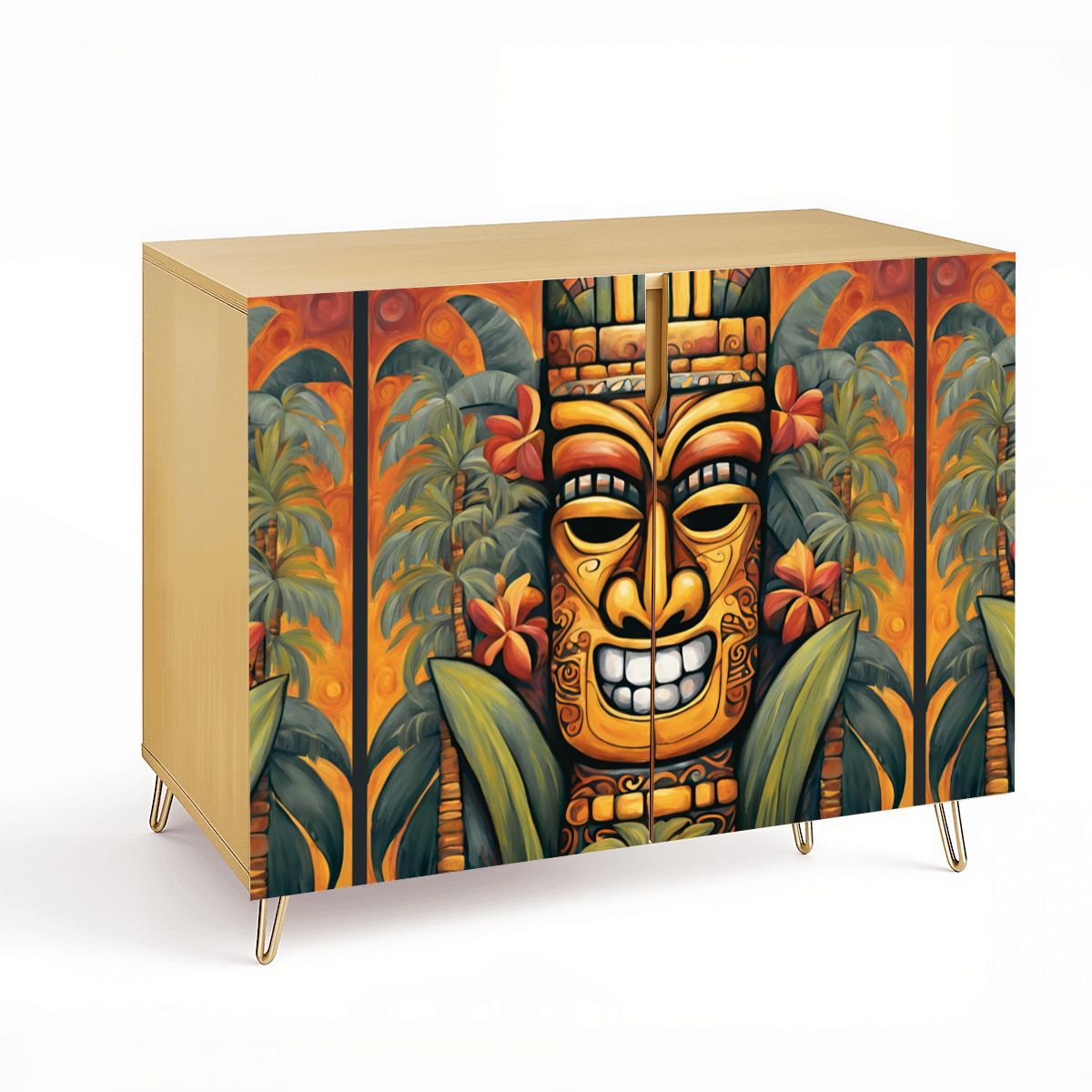 Tiki Art Wooden Storage Cabinet (Made in USA)