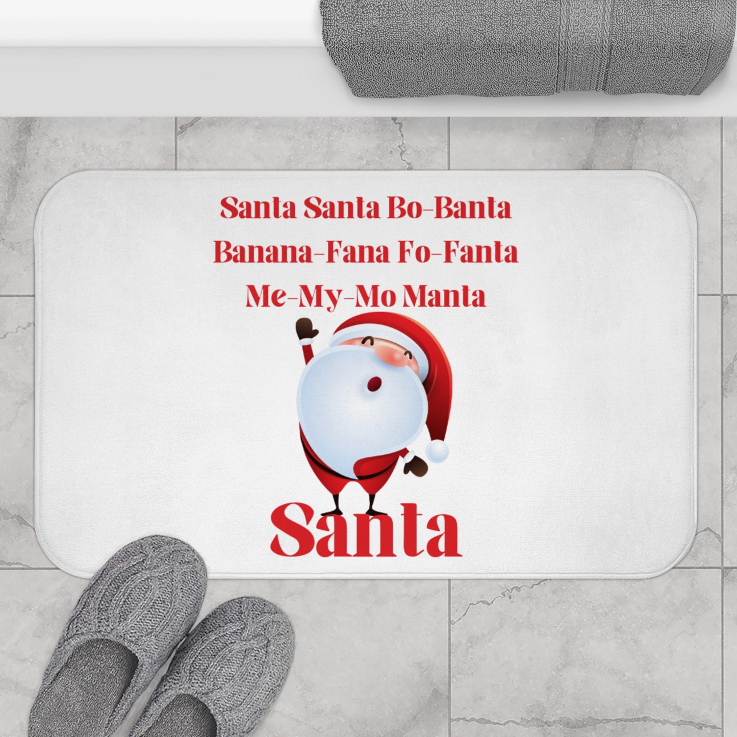 Santa Name Game Microfiber Bath Mat