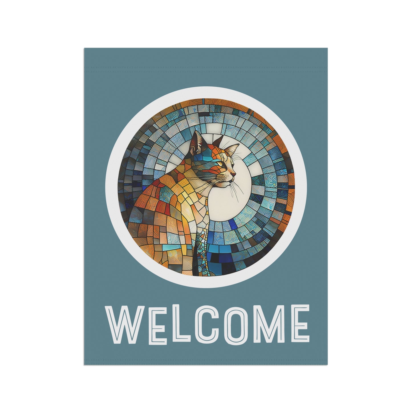 Patchwork Cat Welcome 2-Sided Garden & House Flag/Banner