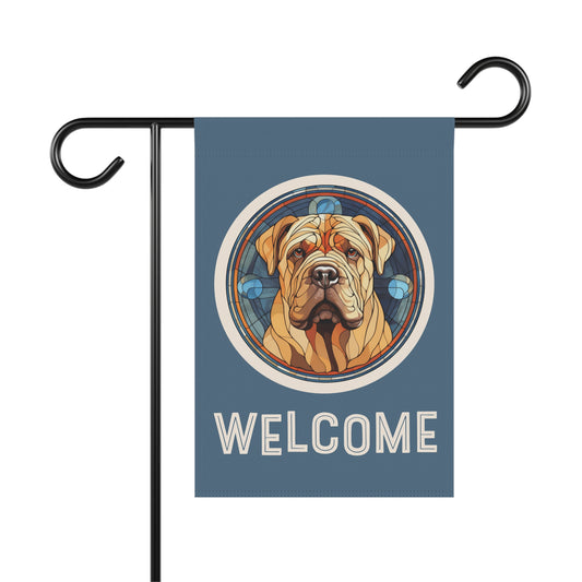 Shar Pei Welcome 2-Sided Garden & House Flag/Banner