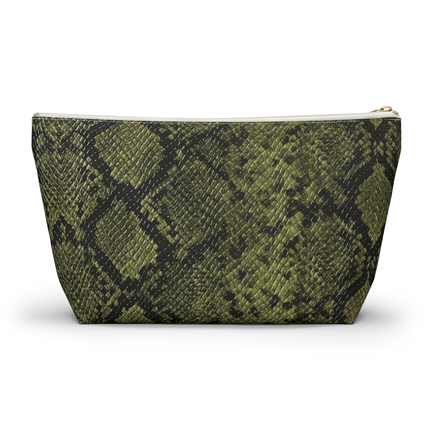 Faux Python in Green Accessory Pouch w T-bottom