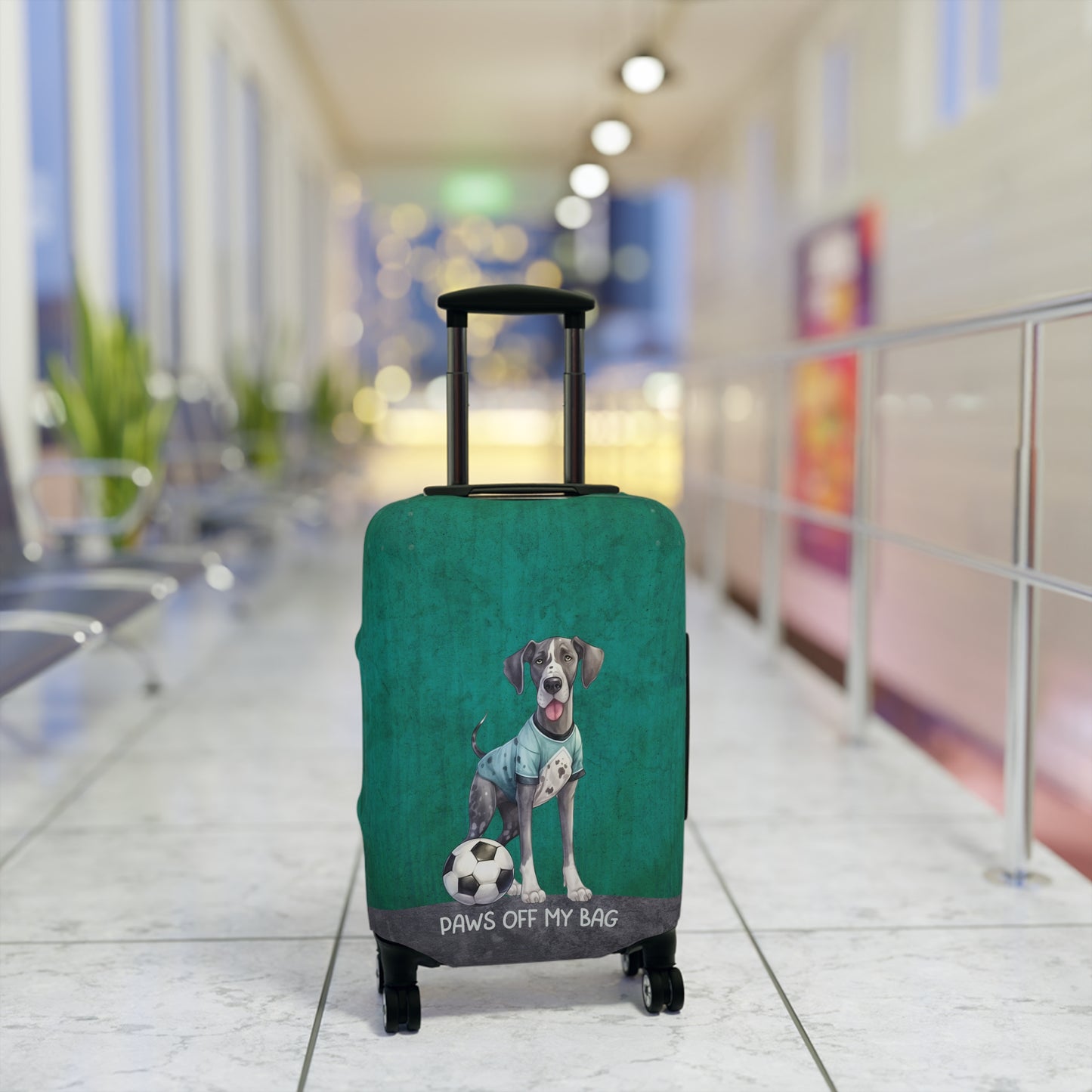 Great Dane with Soccer Ball Paws Off My Bag Luggage Cover