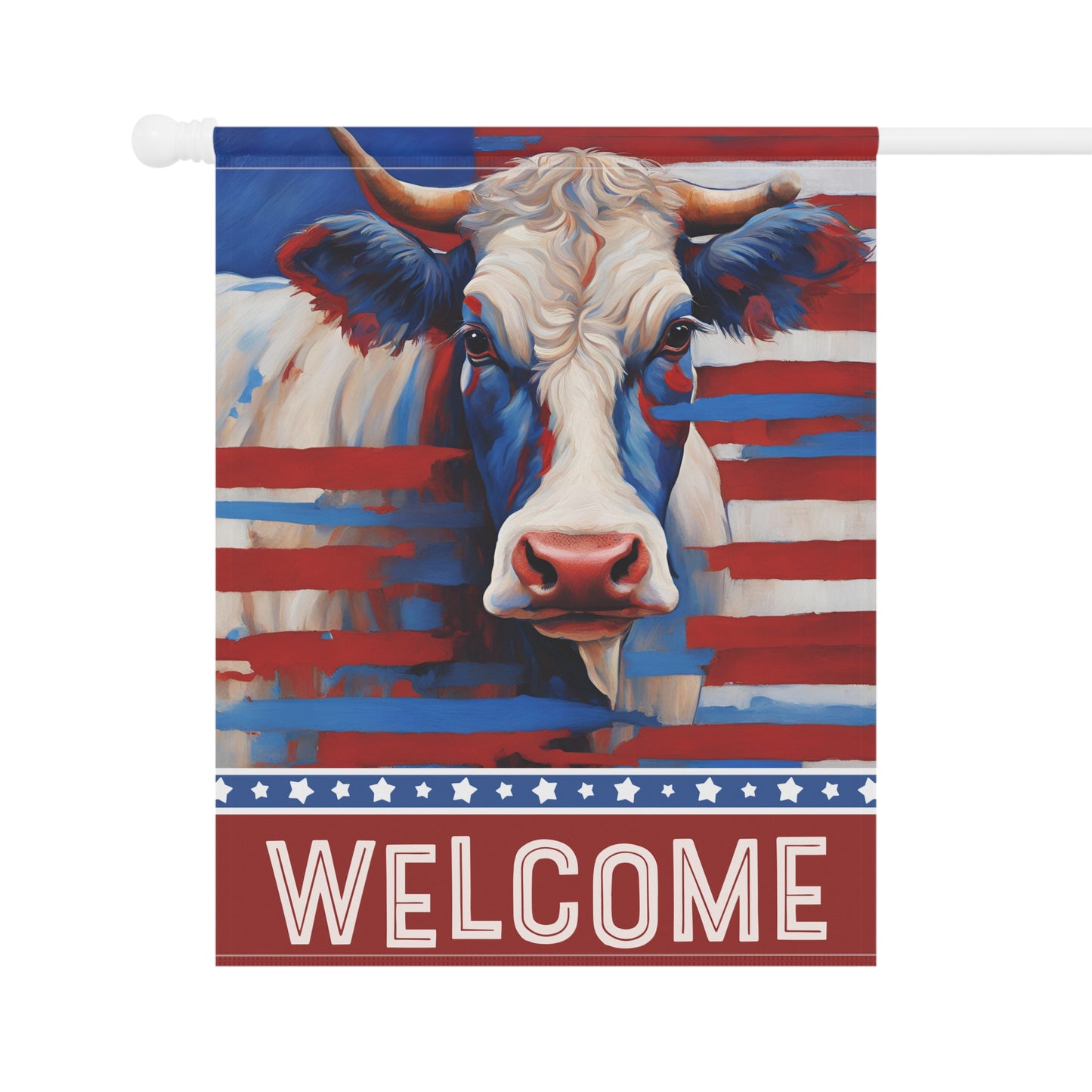 All American Cow Welcome 2-Sided Garden & House Flag/Banner