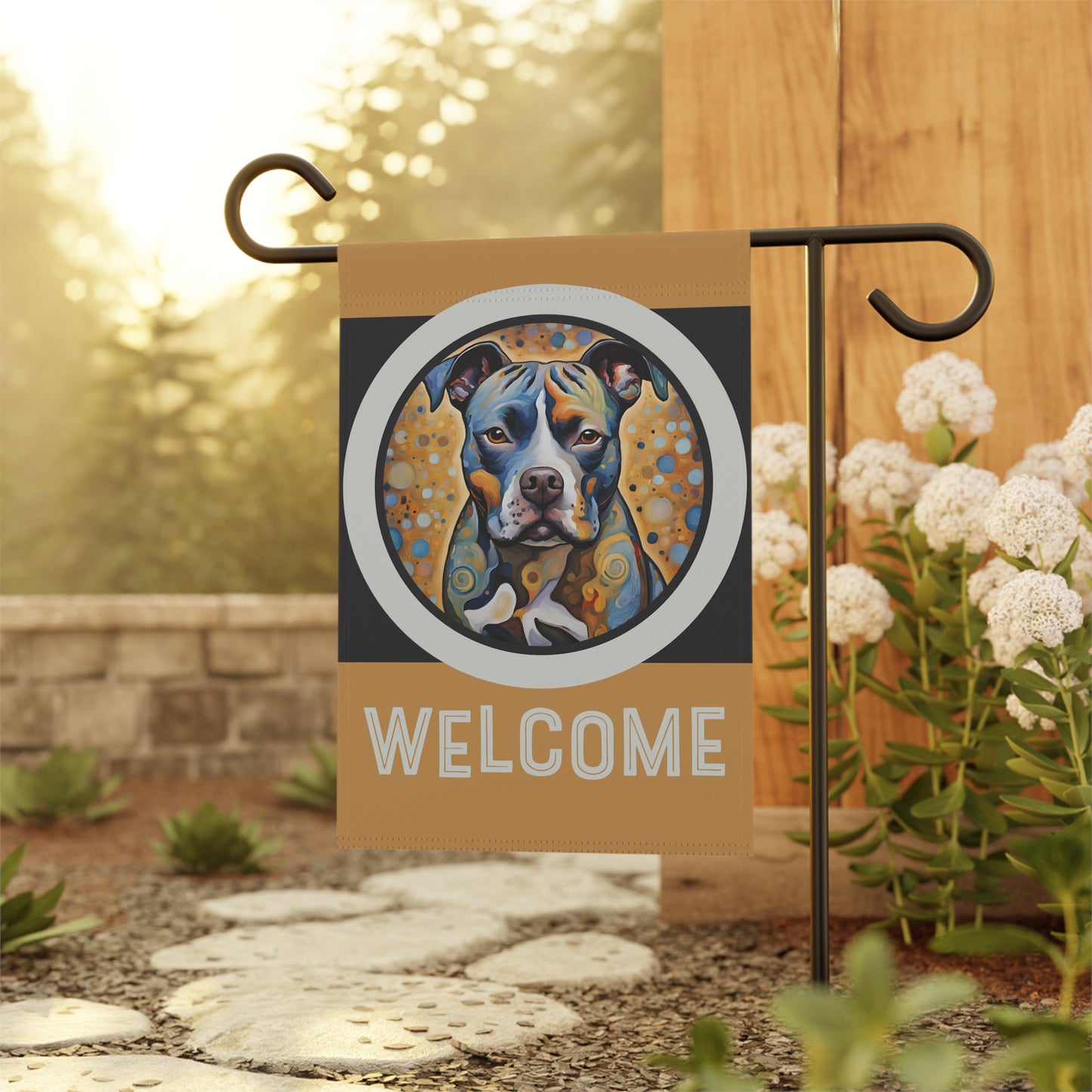 Staffordshire Bull Terrier Welcome 2-Sided Garden & House Flag/Banner