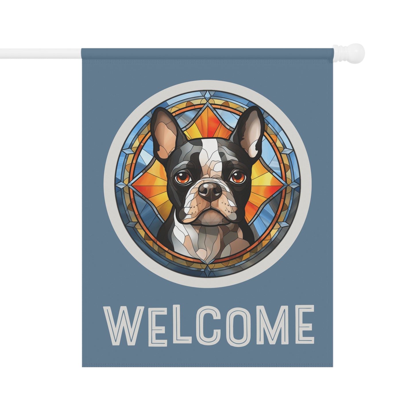 Boston Terrier Welcome 2-Sided Garden & House Flag/Banner