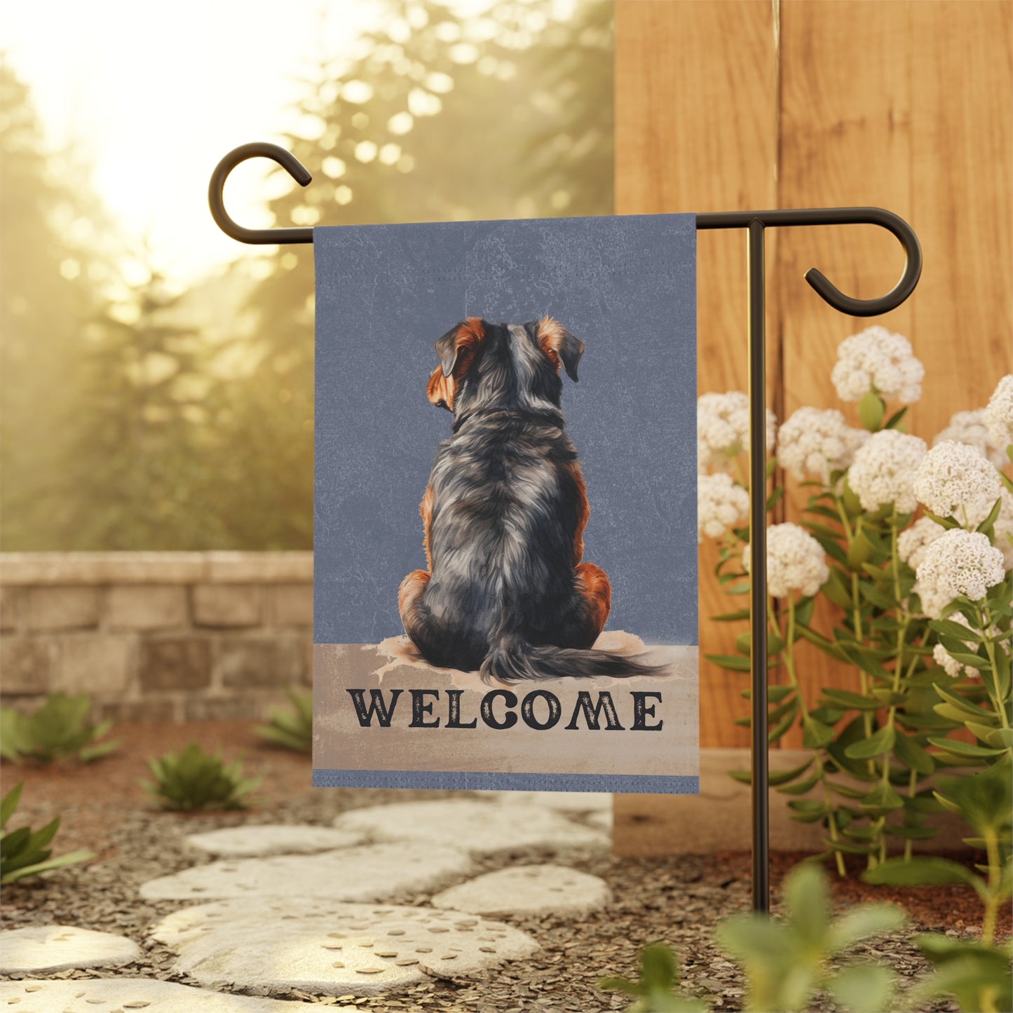 Rottweiler Welcome 2-Sided Garden & House Flag/Banner