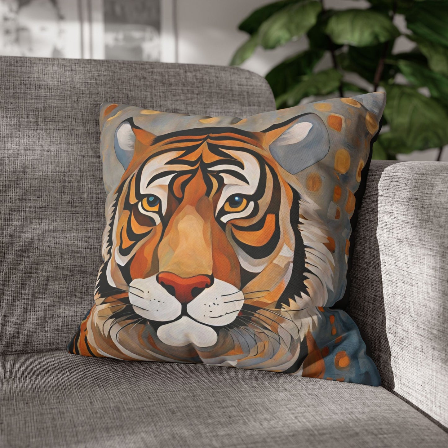 The Tiger Wildlife Square Poly Canvas Pillowcase