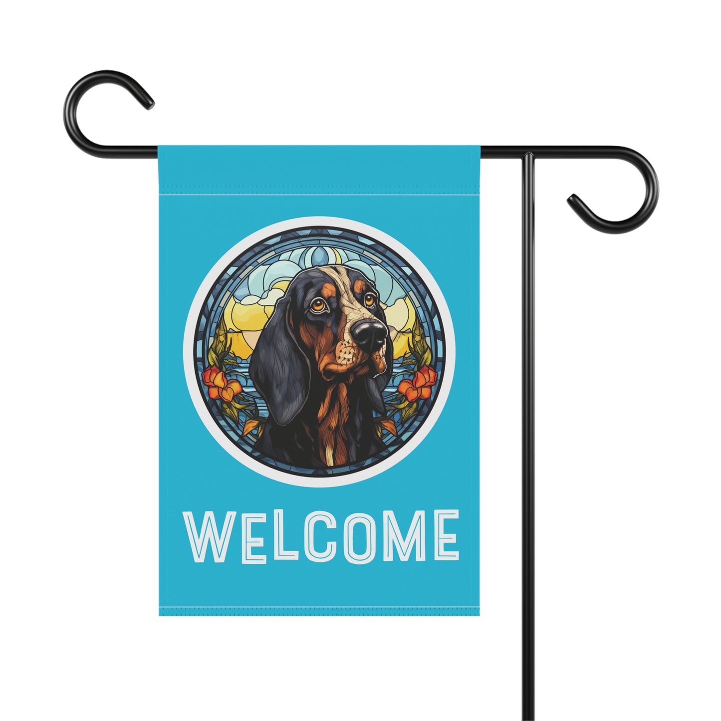 Bluetick Coonhound Welcome 2-Sided Garden & House Flag/Banner