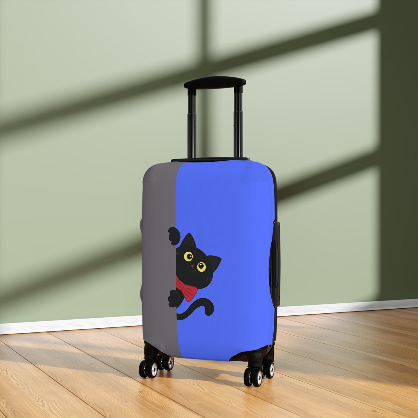 Black Cat in Red Bow Tie Luggage Cover