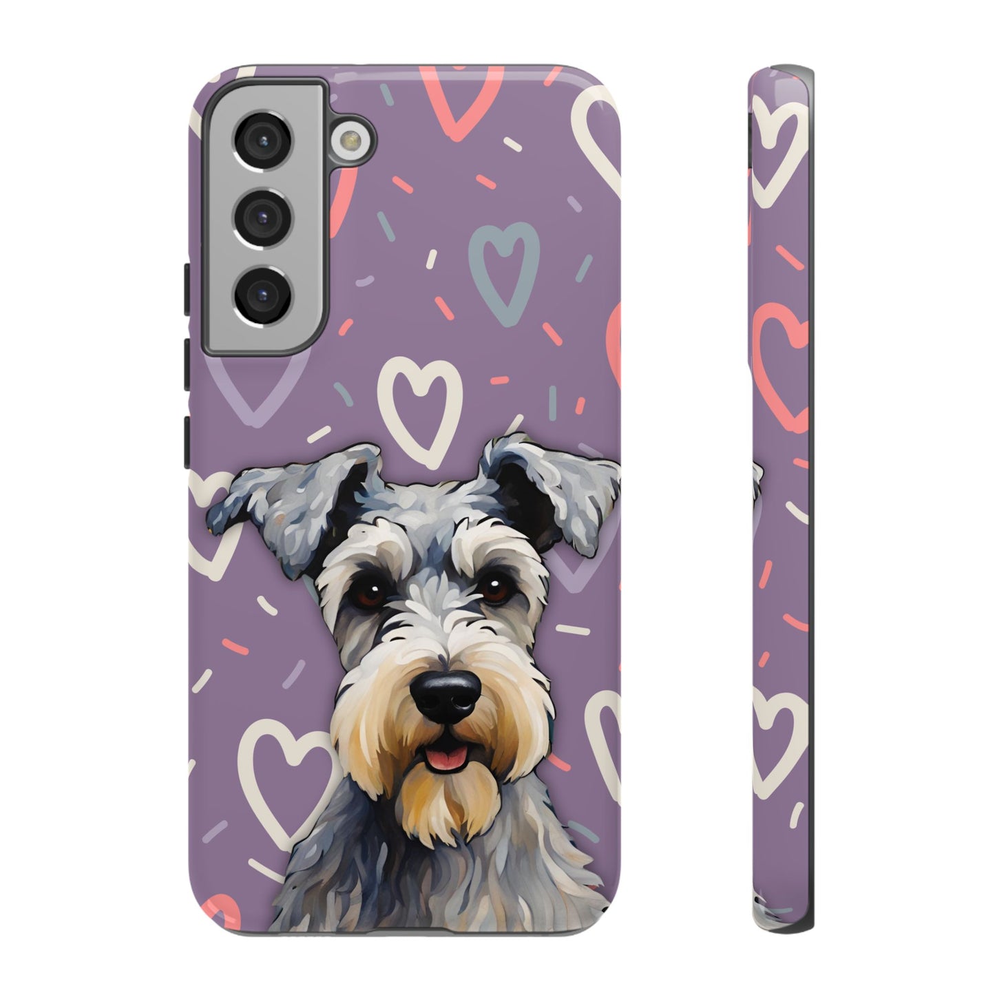 Miniature Schnauzer Love iPhone Samsung Galaxy Google Pixel Glossy Tough Case