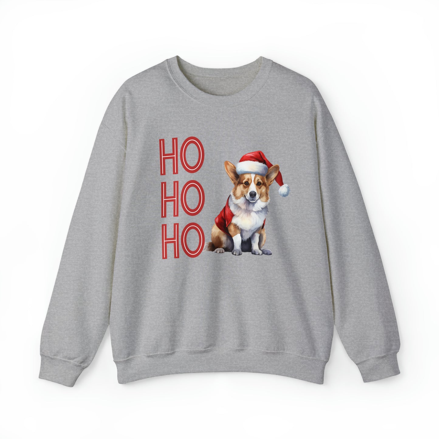 Corgi in Santa Hat Ho Ho Ho Unisex Heavy Blend™ Crewneck Sweatshirt