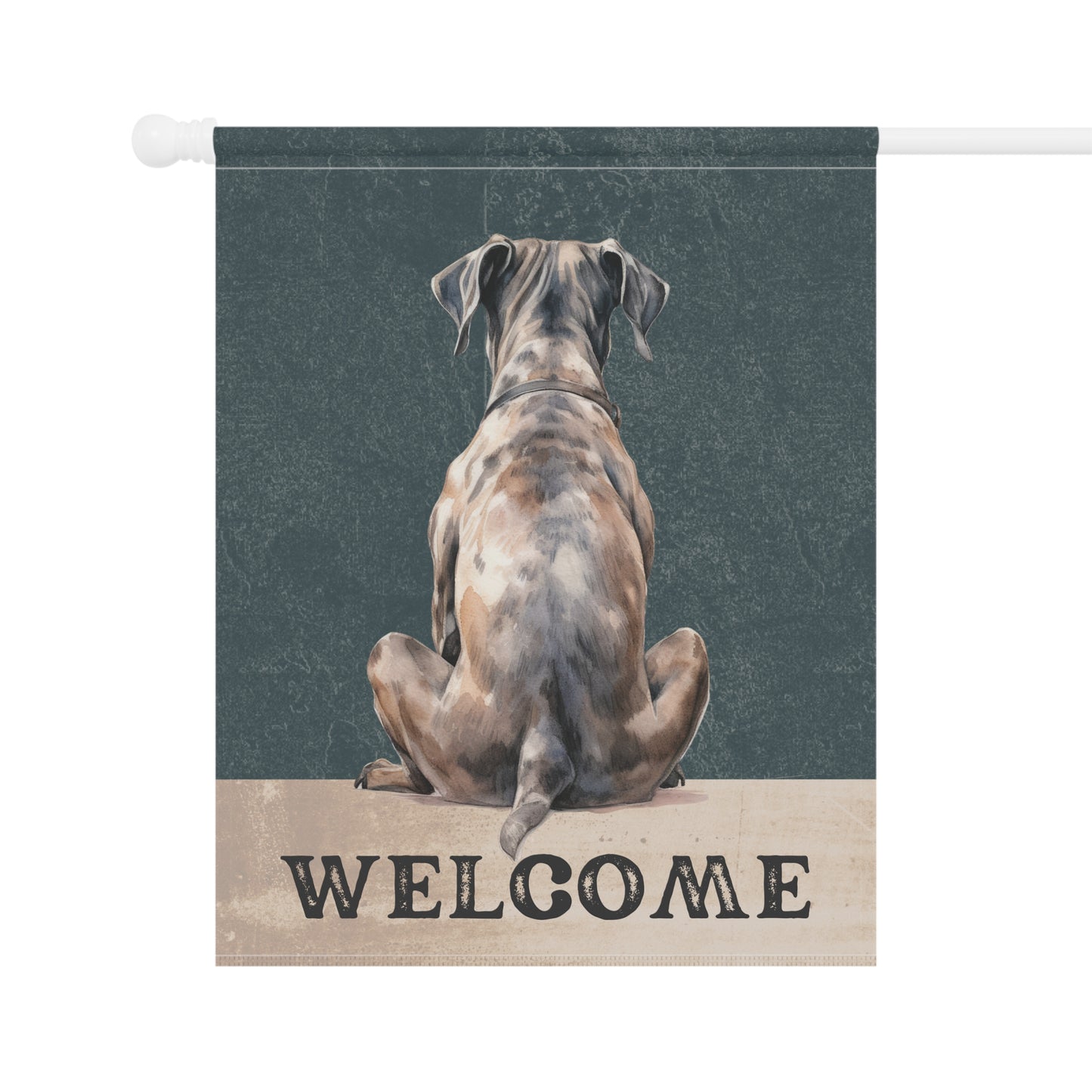 Great Dane Welcome 2-Sided Garden & House Flag/Banner