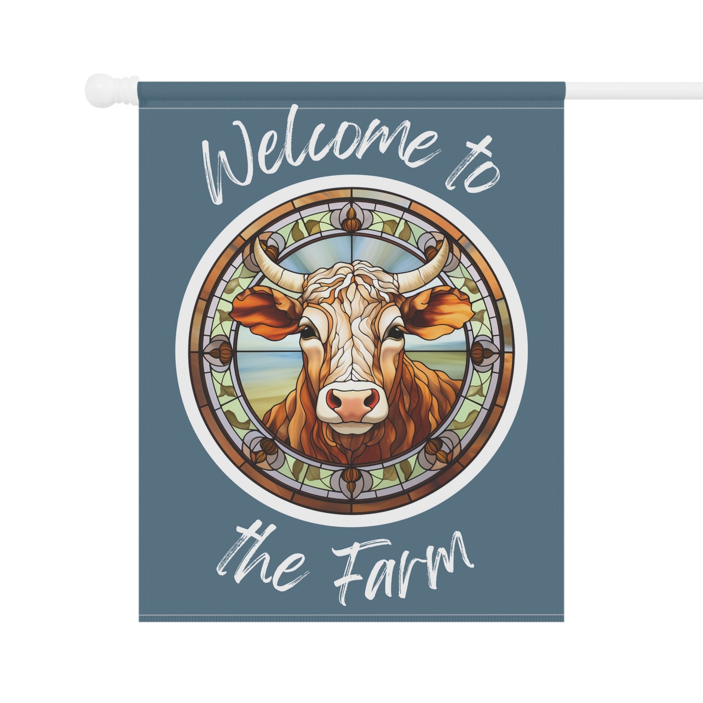 Welcome to the Farm Cow 2-Sided Garden & House Flag/Banner