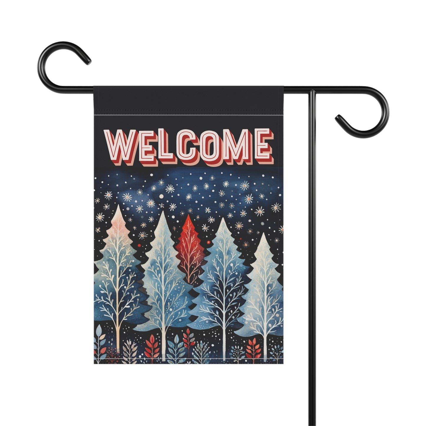 Nordic Forest Welcome 2-Sided Garden & House Flag/Banner