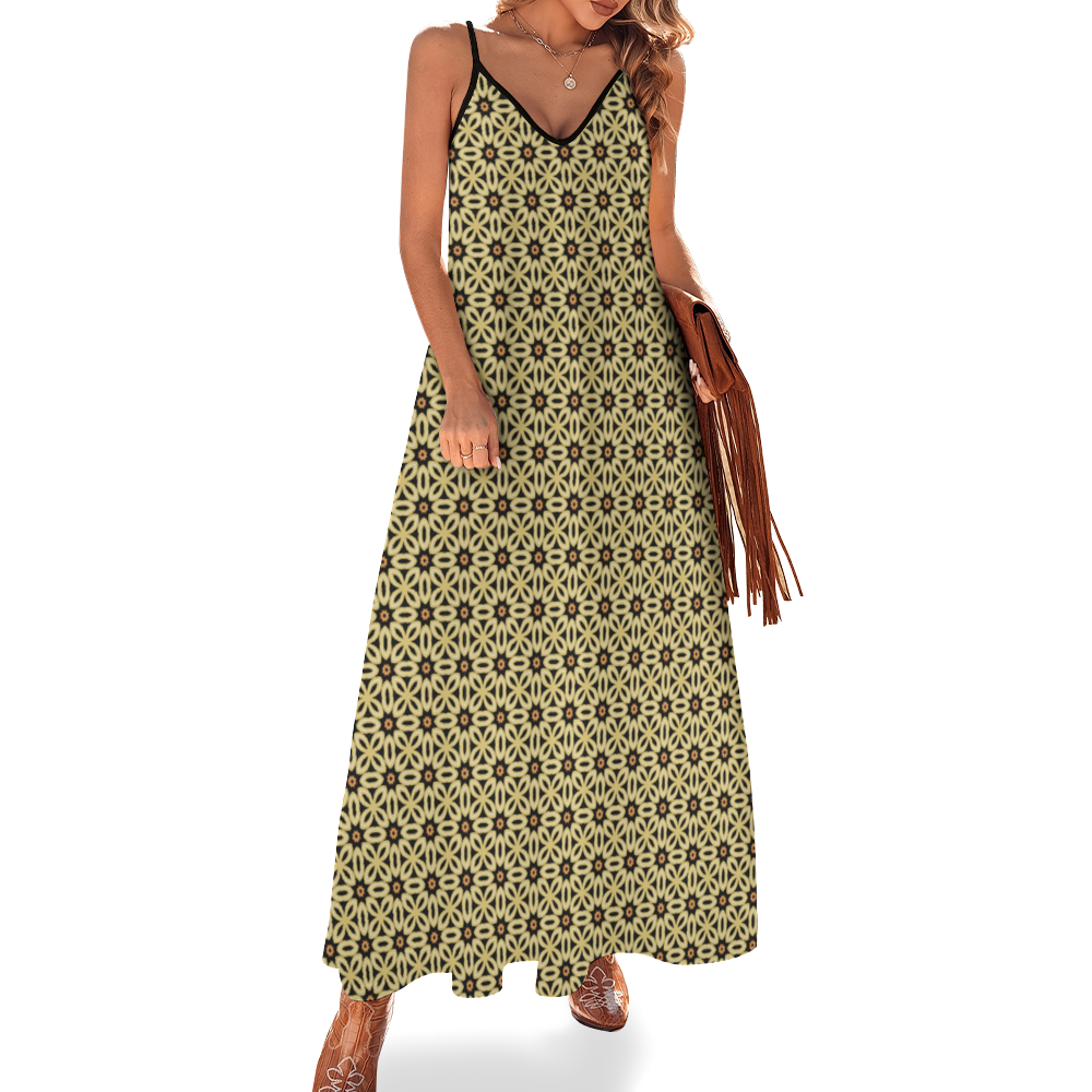 Yellow Daisy Women's Summer Fashion Maxi Slip Dress