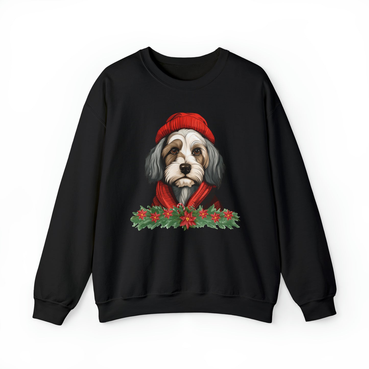 Havanese in Hat & Scarf Christmas Unisex Heavy Blend™ Crewneck Sweatshirt