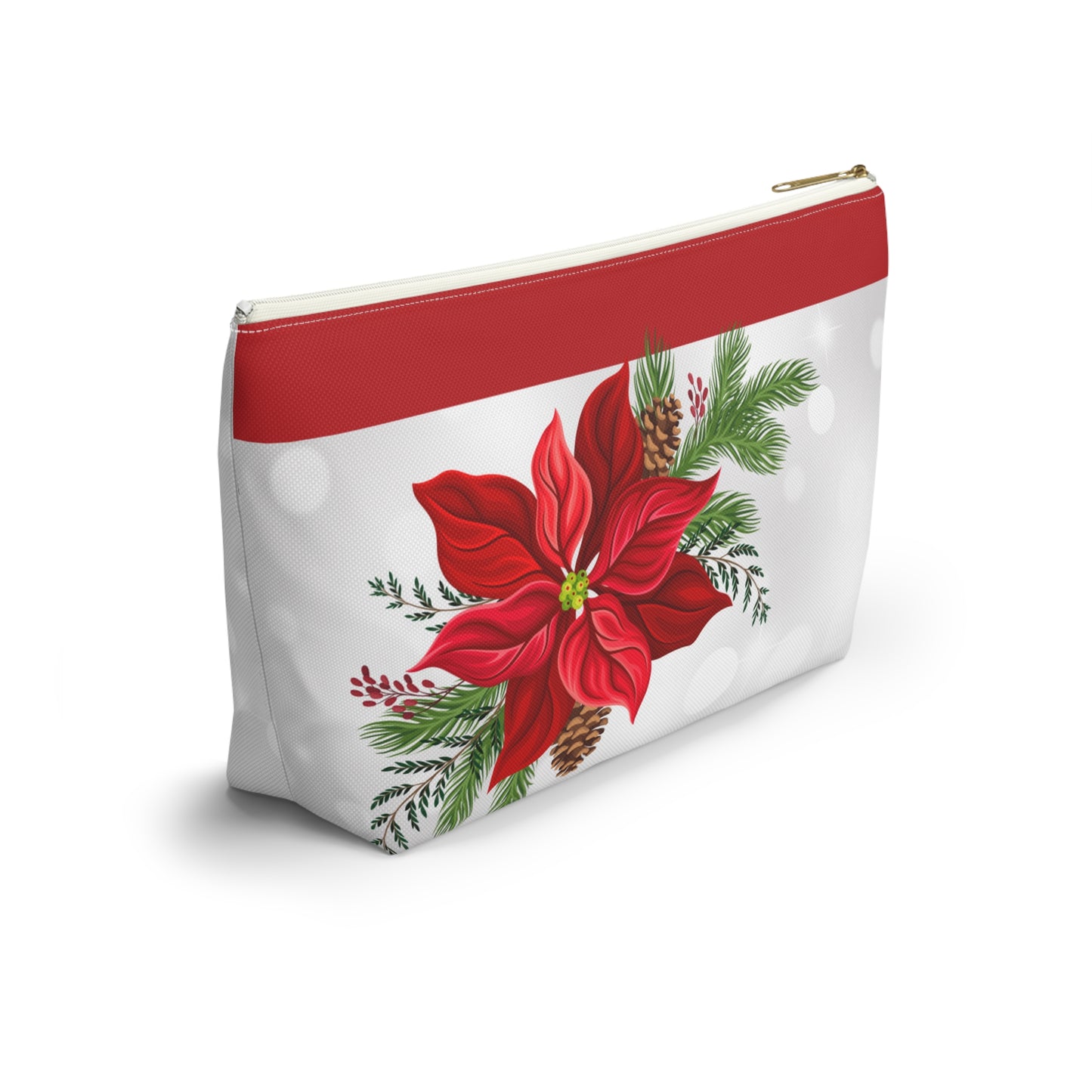 Big Poinsettia Accessory Pouch w T-bottom