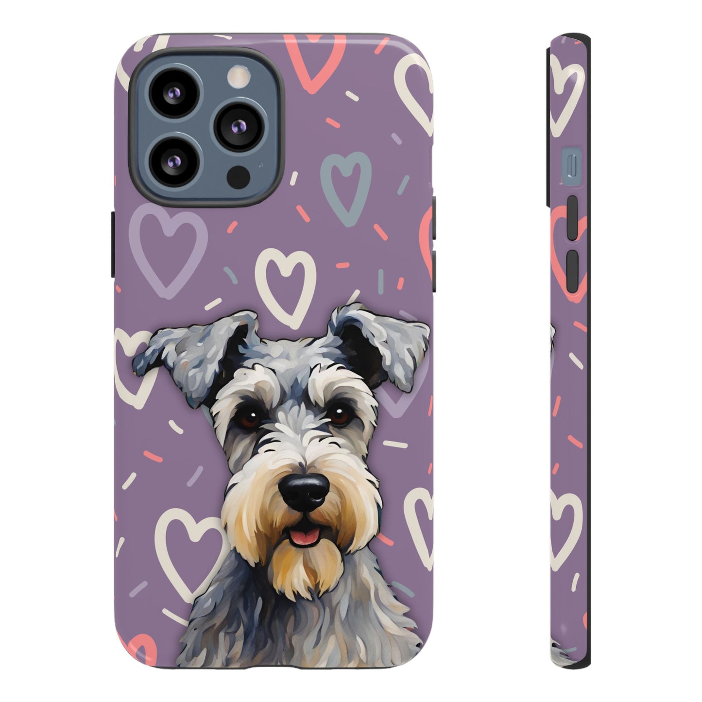 Miniature Schnauzer Love iPhone Samsung Galaxy Google Pixel Glossy Tough Case