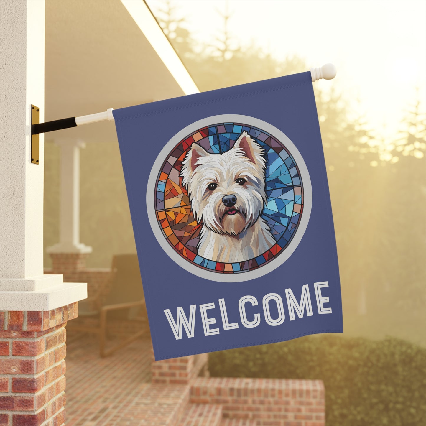 West Highland Terrier Welcome 2-Sided Garden & House Flag/Banner