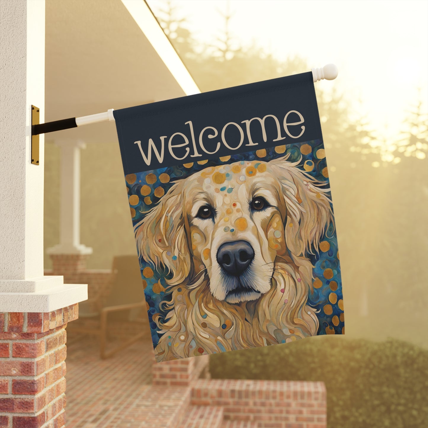 Golden Retriever Welcome 2-Sided Garden & House Flag/Banner