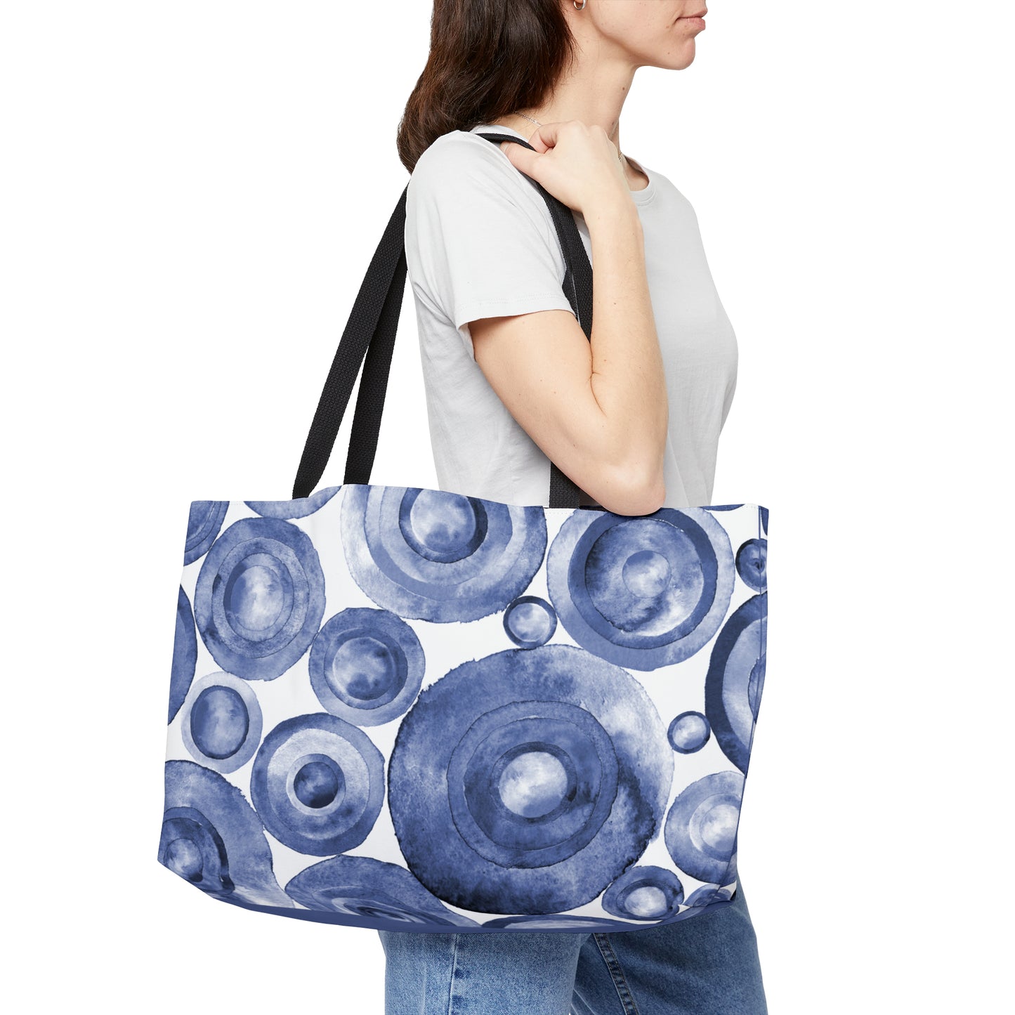 Indigo Swirls Weekender Tote Bag