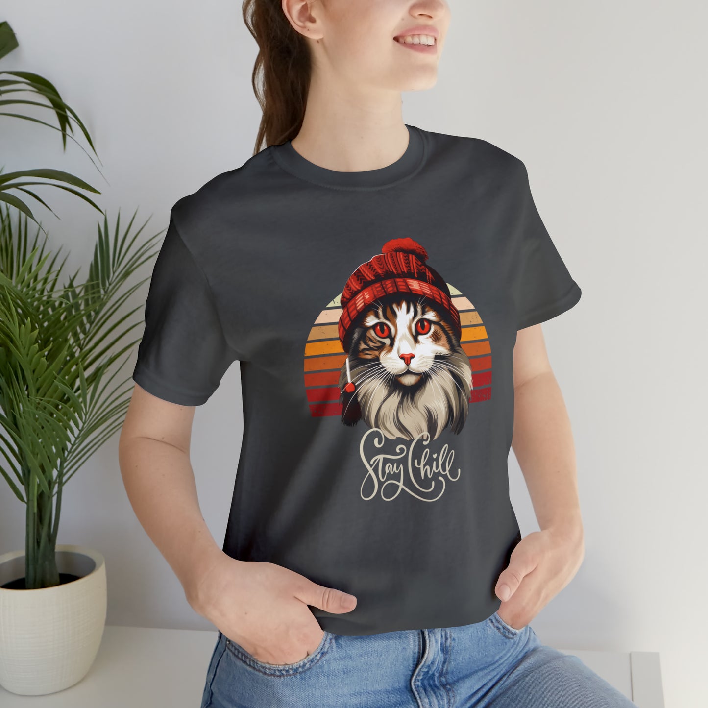 Stay Chill Norwegian Forest Cat Unisex Jersey Short Sleeve Tee