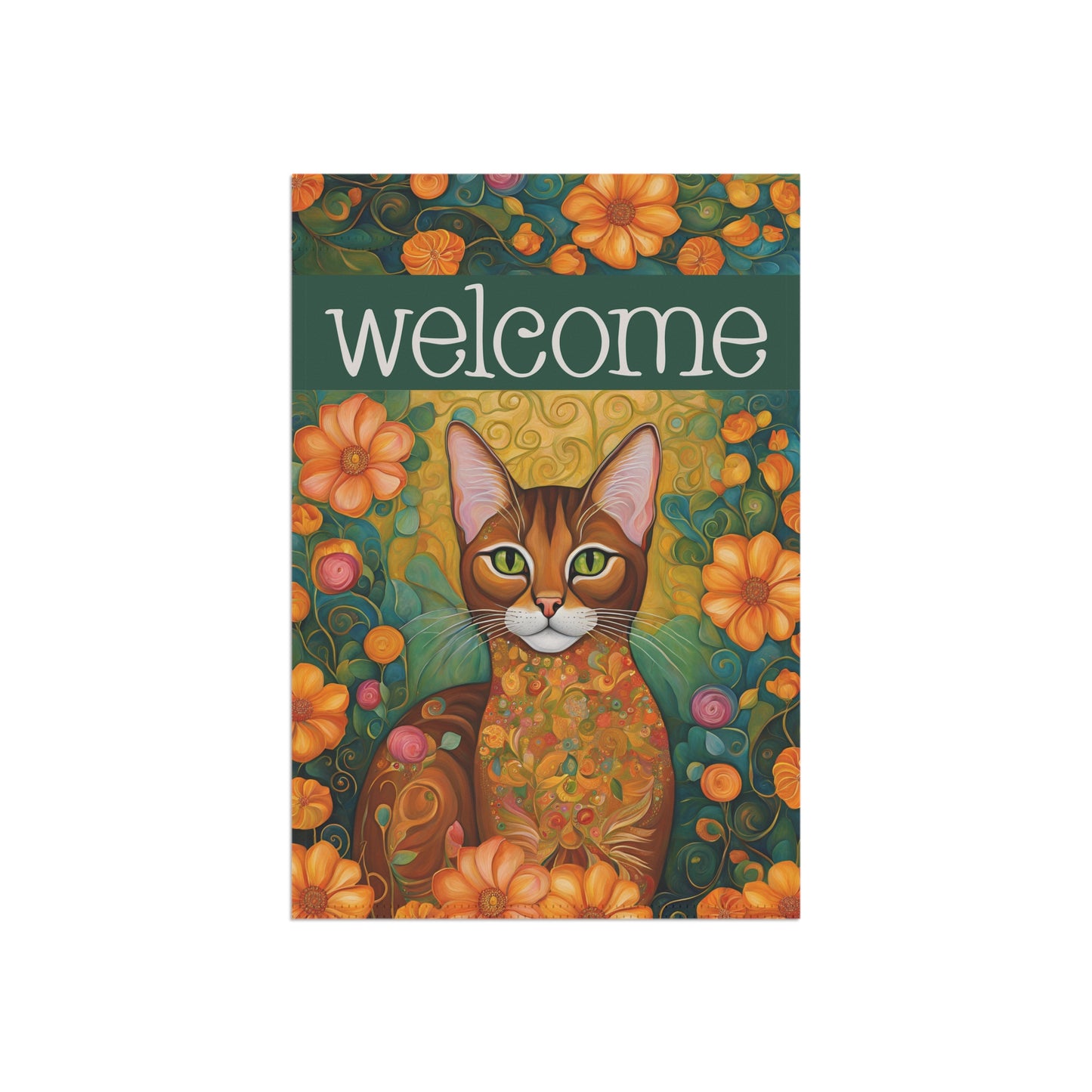 Sprint Cat Welcome 2-Sided Garden & House Flag/Banner