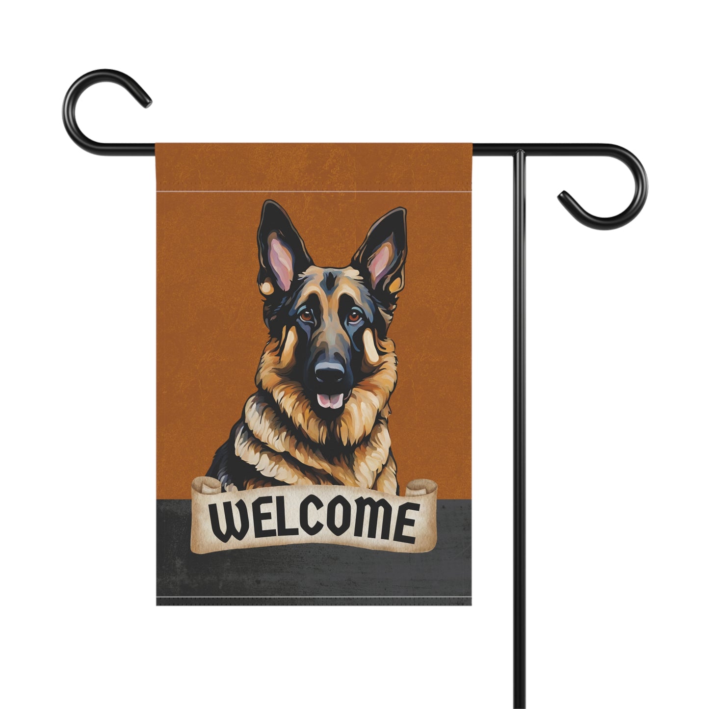 German Shepherd Welcome 2-Sided Garden & House Flag/Banner