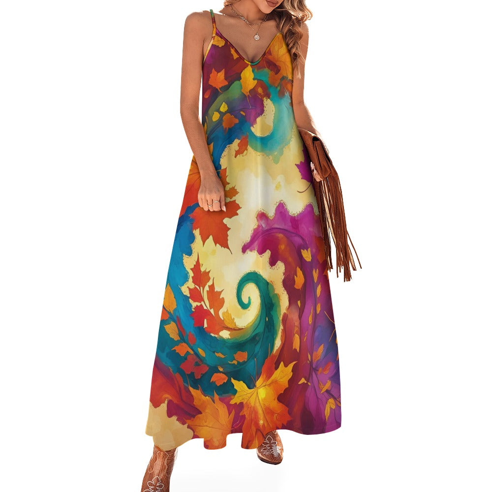 Autumn Leaves Women's Summer Fashion Slip Dress