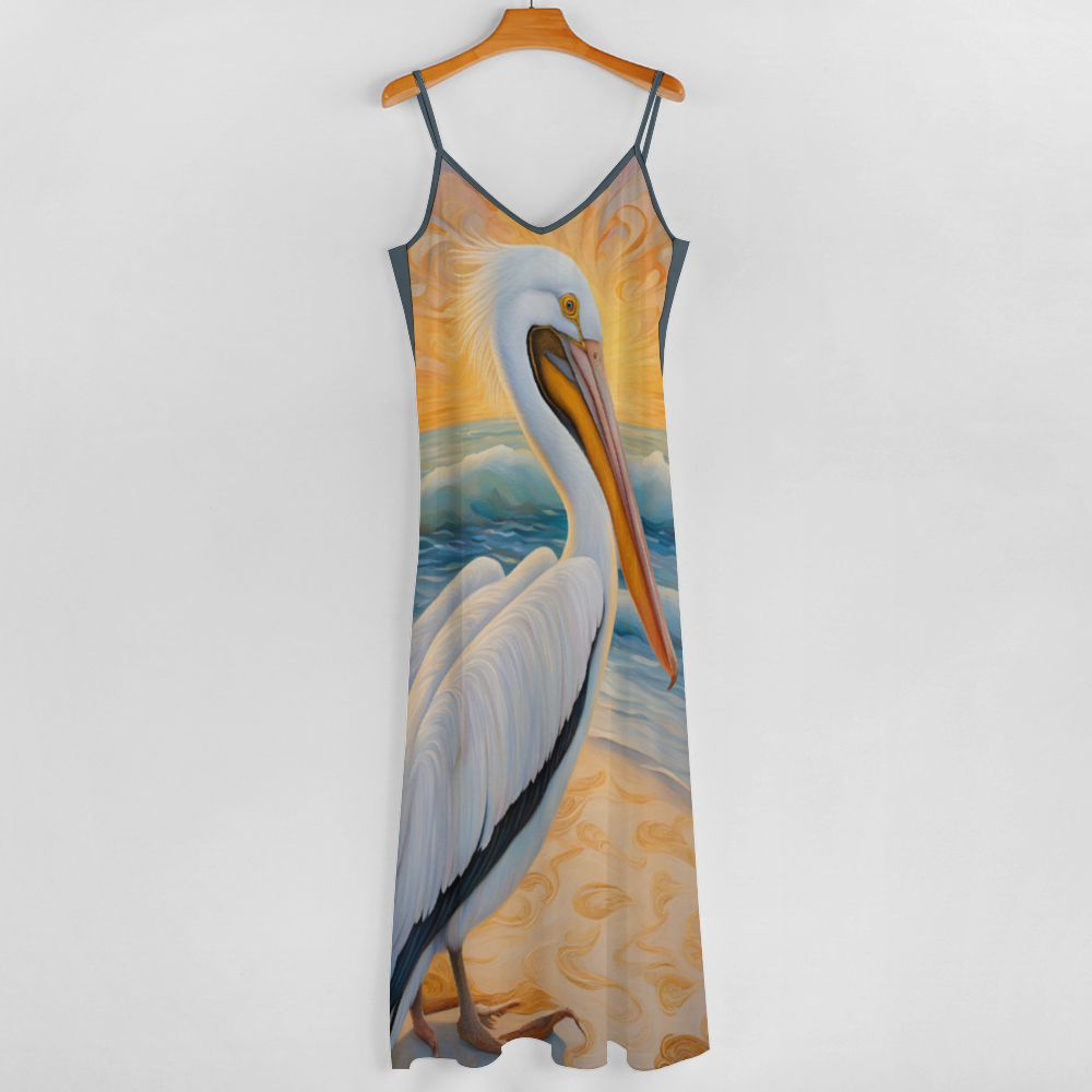 Pelican Sunset Women's Summer Fashion Maxi Slip Dress