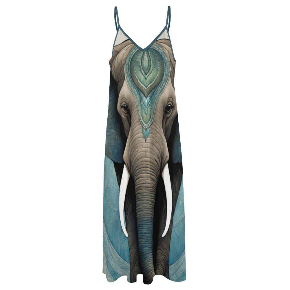 Elephant Charm Women's Summer Fashion Maxi Slip Dress