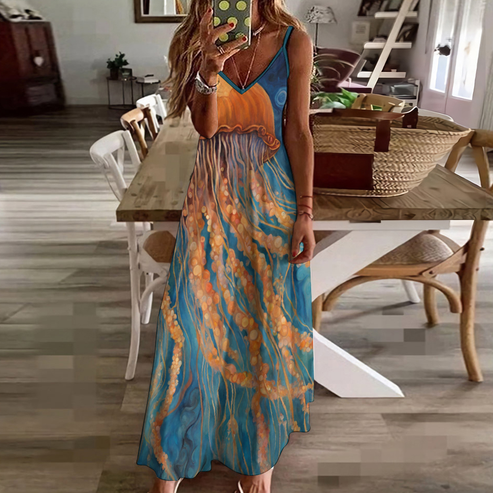 Man of War Women's Summer Fashion Maxi Slip Dress
