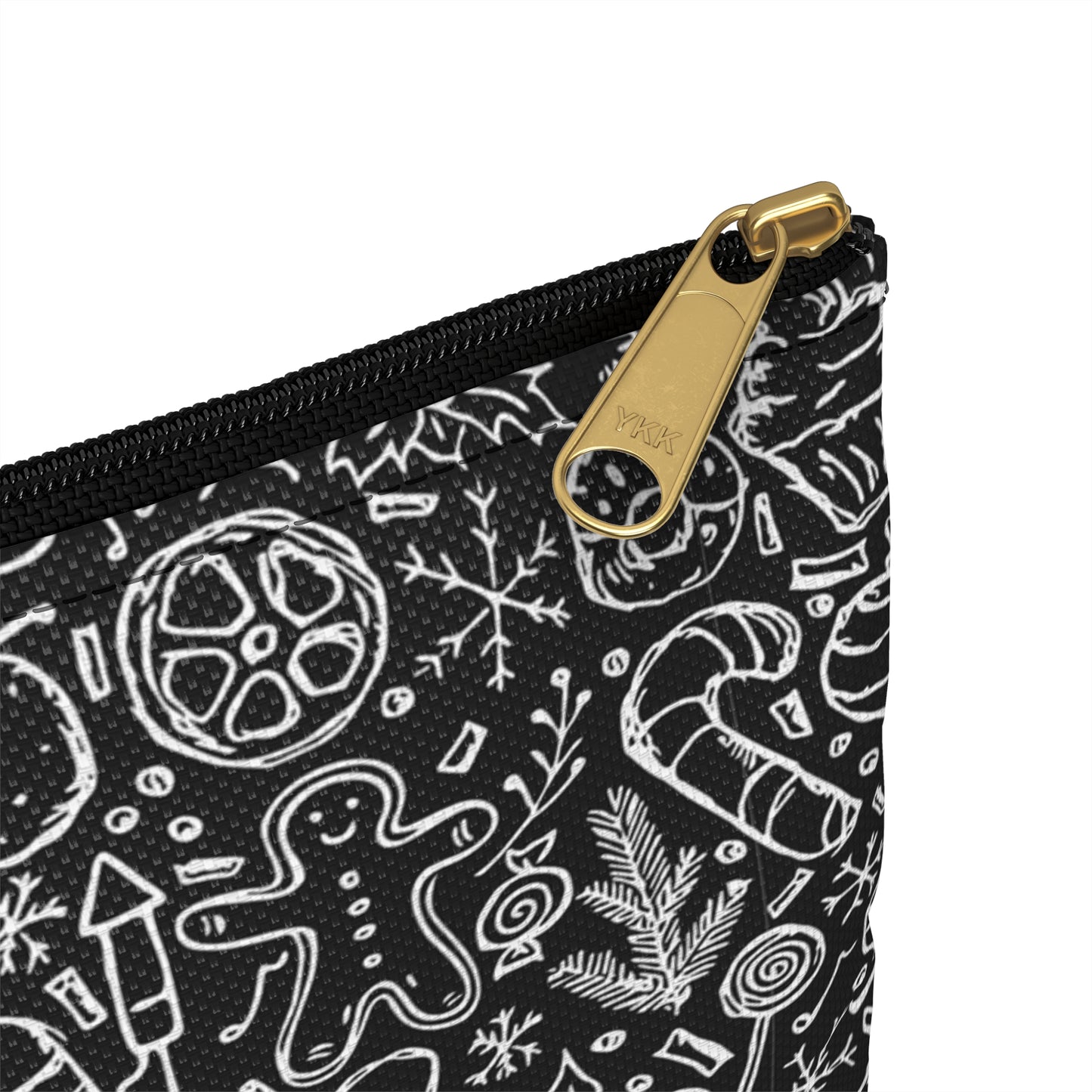 Christmas Holiday Icons in Black & White Accessory Pouch