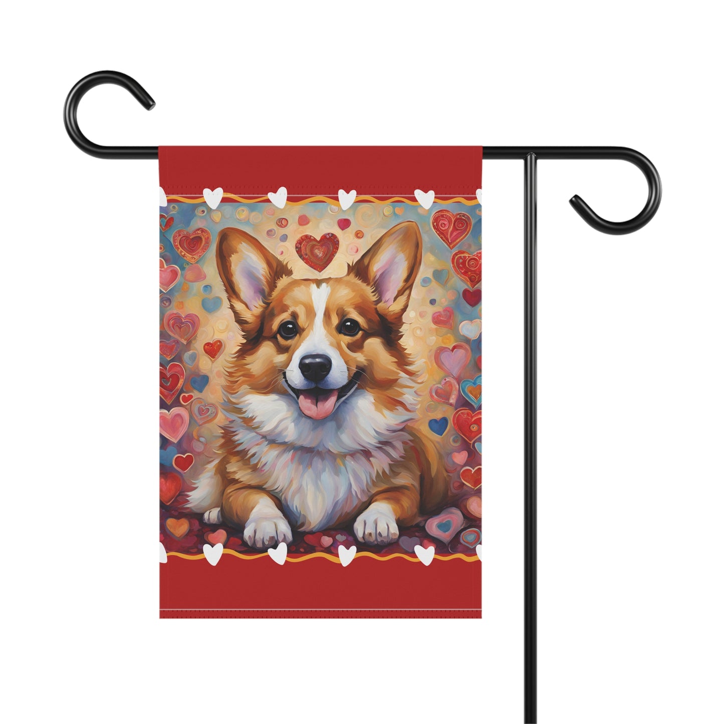 Corgi Valentine 2-Sided Garden & House Flag/Banner