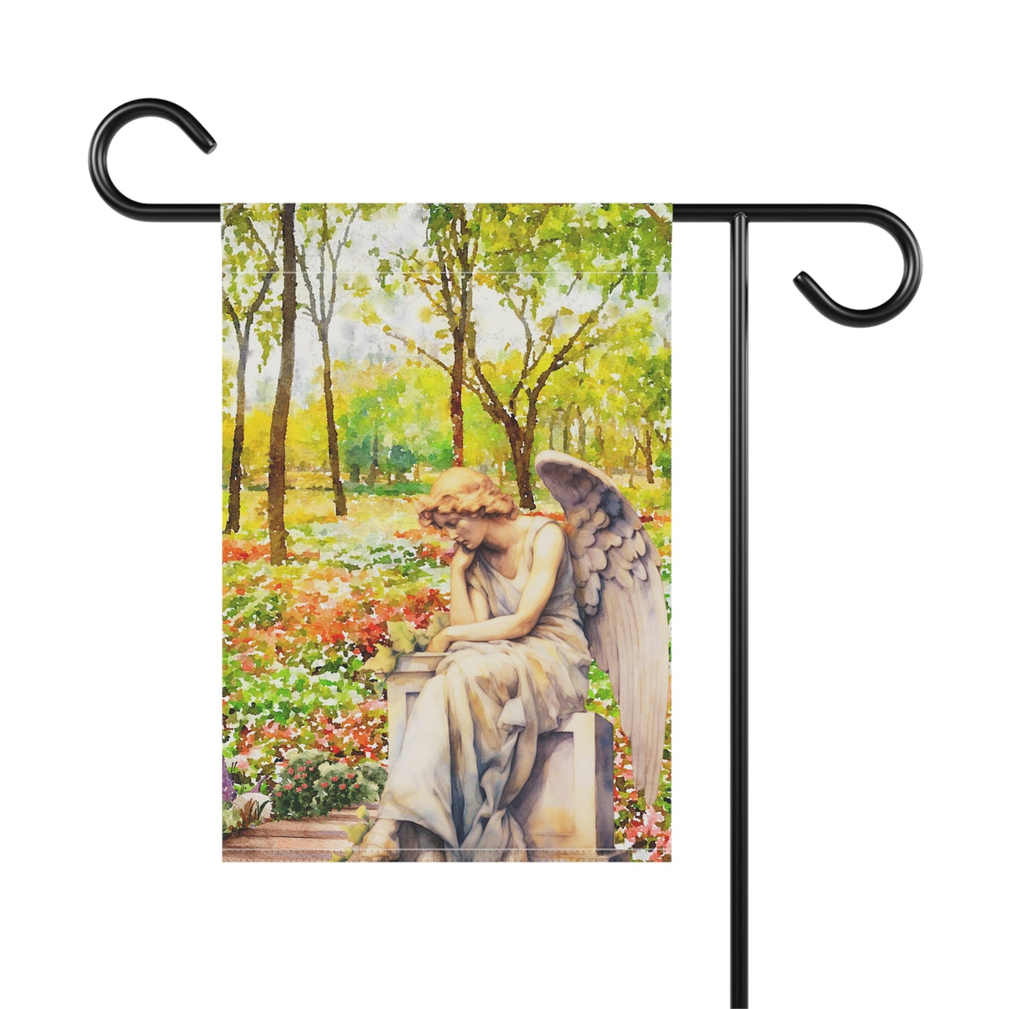 Angel in Field of Flowers 2-Sided Garden & House Banner