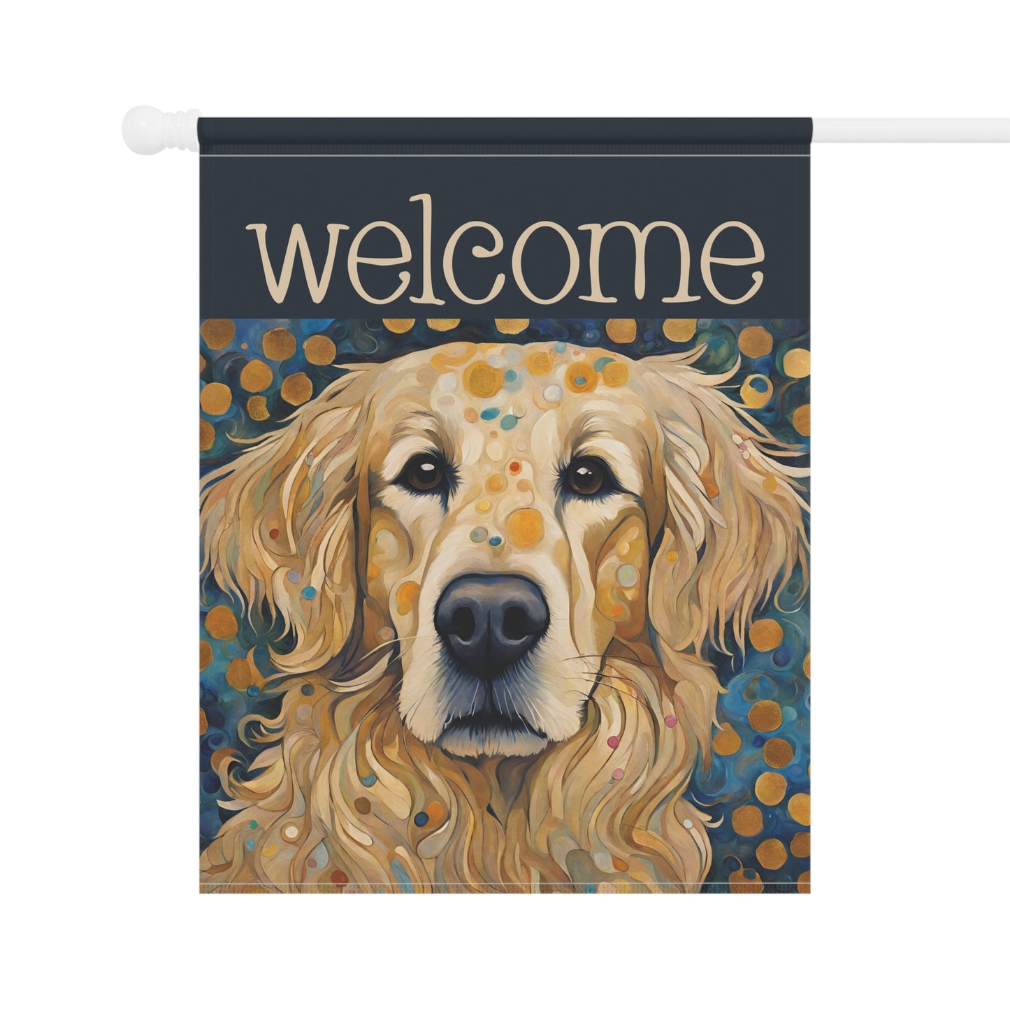 Golden Retriever Welcome 2-Sided Garden & House Flag/Banner