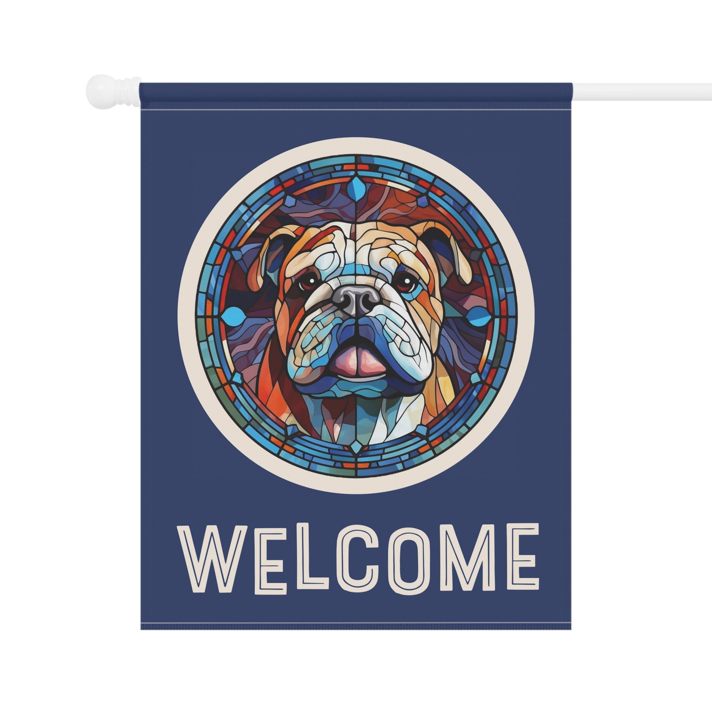 English Bulldog Welcome 2-Sided Garden & House Flag/Banner