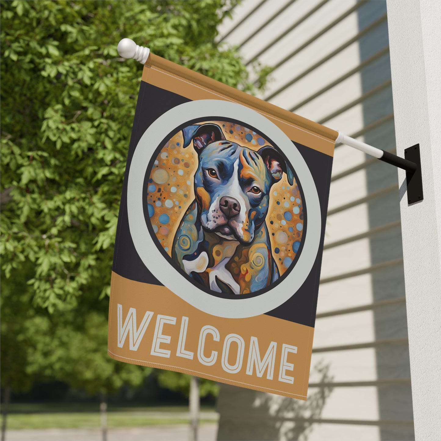 Staffordshire Bull Terrier Welcome 2-Sided Garden & House Flag/Banner