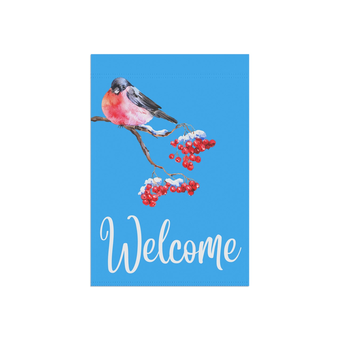 Bullfinch on Blue 2-Sided Garden & House Banner