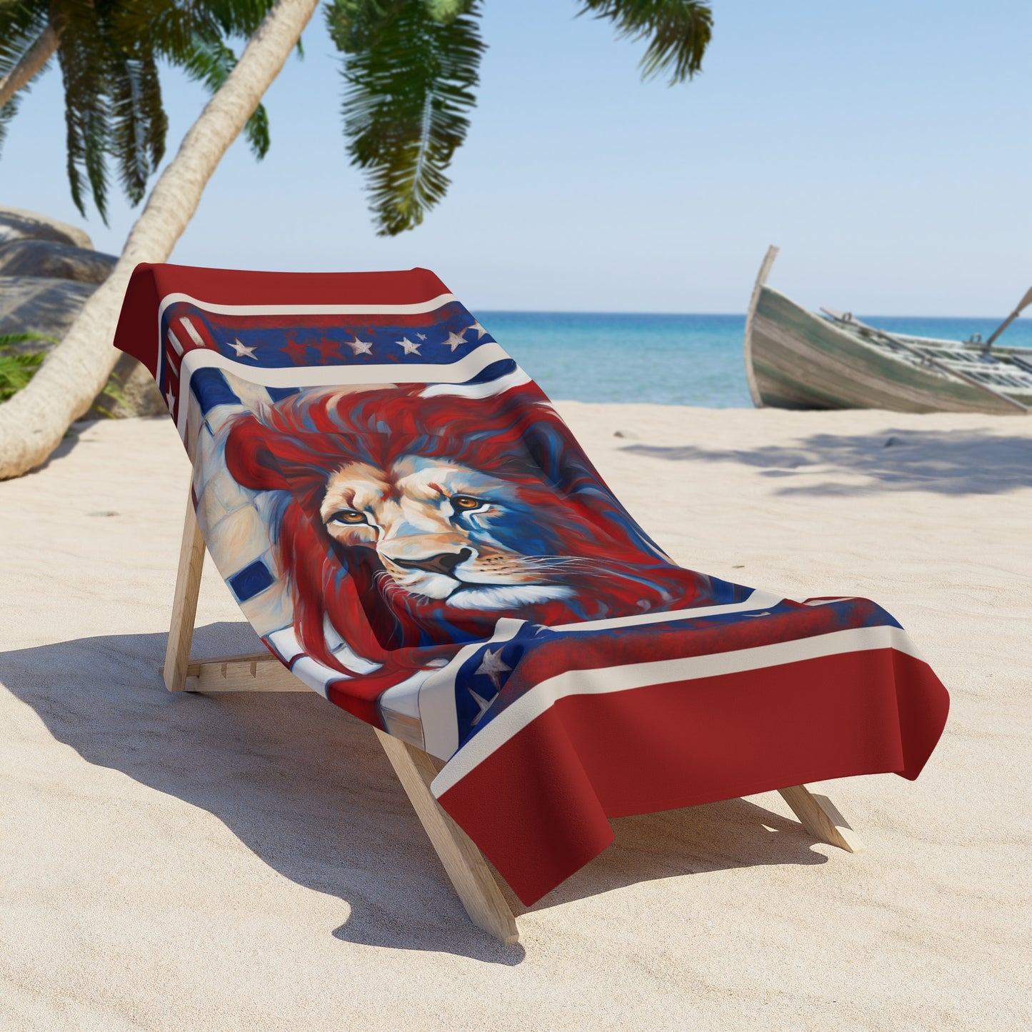 All American Lion Beach Towel