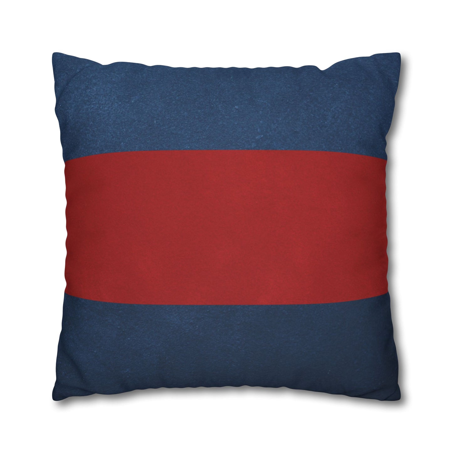 Merry Christmas Red & Navy Square Poly Canvas Pillowcase