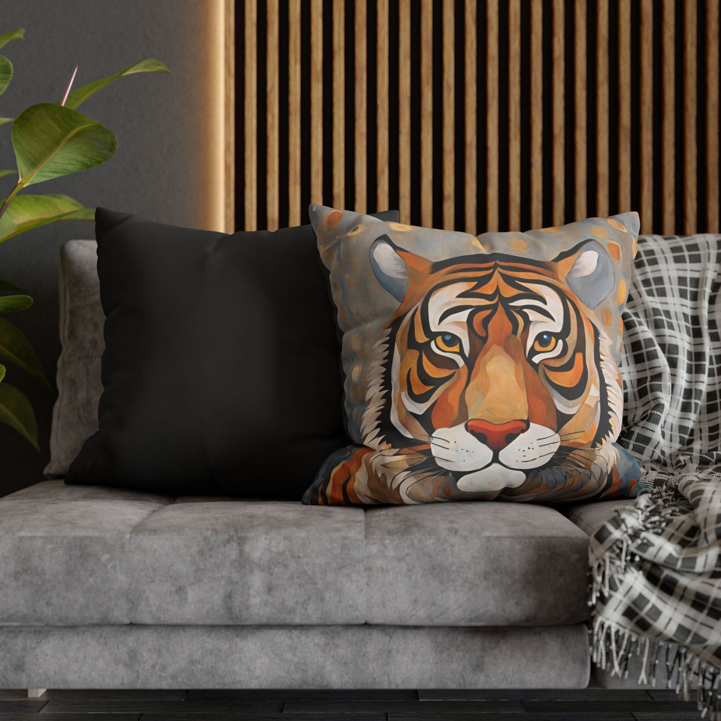 The Tiger Wildlife Square Poly Canvas Pillowcase