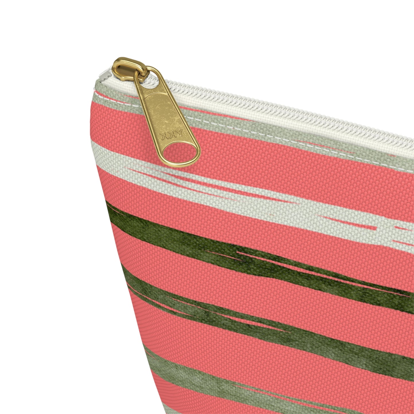 Utah Green stripes on Melon fashion makeup Accessory Pouch w T-bottom