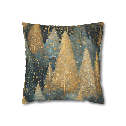 Opulent Trees Square Poly Canvas Pillowcase